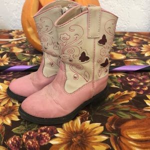 Roper pink & beige boot w/ light up butterflies